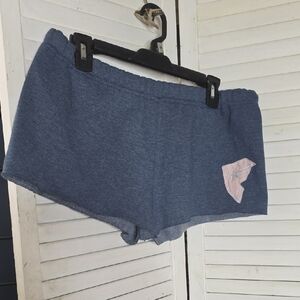 Famous Stars & Straps Blue Athletic Shorts with Pink Logo